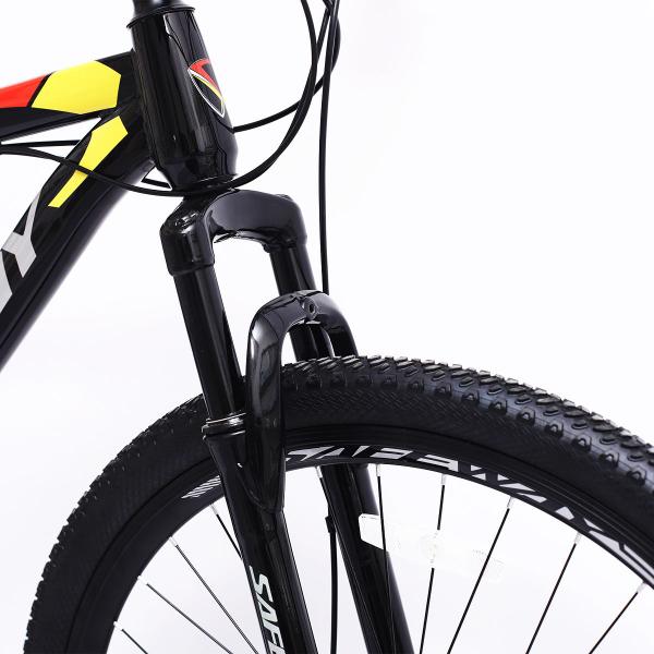 Bicicleta aro 29 safeway aço carbono 21 marchas shimano freio a disco e suspensão cinza e verde Clearance