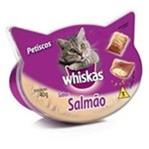 Biscoito Petisco Whiskas Temptations Salmão para Gatos Adultos 40G