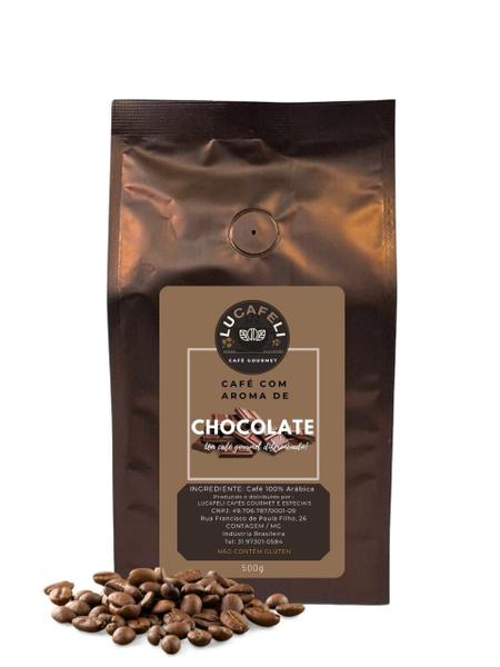 Café Gourmet Aromatizado LUCAFELI Arábica Puro Chocolate 500 g GRÃOS