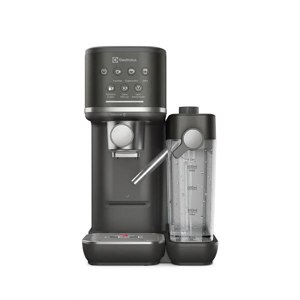 Electrolux Cafeteira Espresso Cápsula, Pó e Sache Experience Vaporizador de Leite Preta semi automatica touch aquecimento de xícaras reservatorio leite 600ml ECM70 127V Preto Fosco