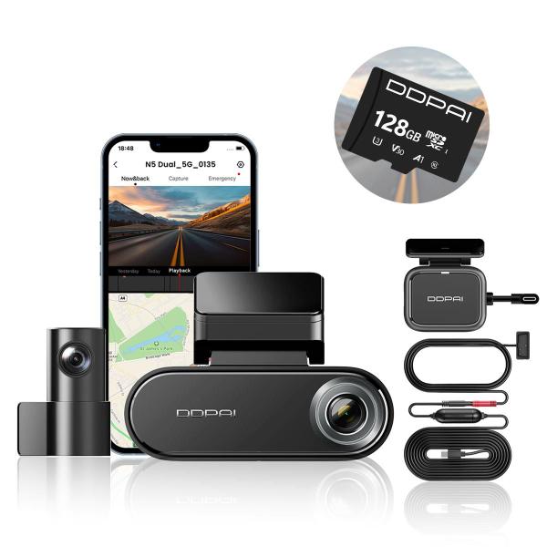 Câmera para Carro 4K DDPAI N5 com Visão Noturna, WiFi 5G, ADAS, Controle por Voz e 32GB
