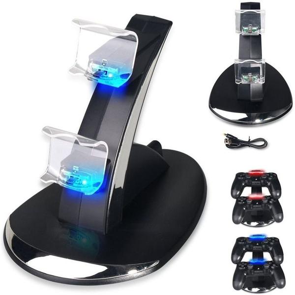 Carregador Duplo Para Controle PlayStation 4 Ps4 Slim Pro - Kingo Imagem de Carregador Duplo Para Controle PlayStation 4 Ps4 Slim Pro - Kingo