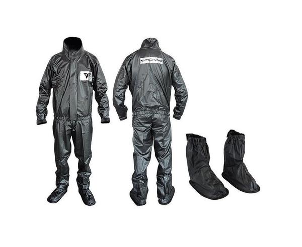 Combo Capa Roupa Chuva Vestimenta Vestuário Jaqueta Calça Pantaneiro Pvc Preta Moto Motoqueiro + Polaina Galocha Bota - Pantaneiro + Piraval - Capas de Chuva Moto - Magazine Luiza