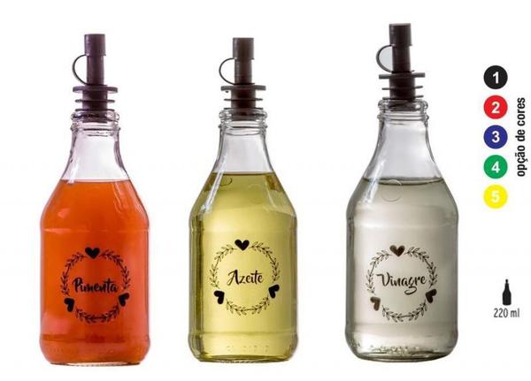 Conjunto de Galheteiro 3 Unidades - 220ml (Pimenta/Azeite/Vinagre) - Amare - Vetrolar Imagem de Conjunto de Galheteiro 3 Unidades - 220ml (Pimenta/Azeite/Vinagre) - Amare
