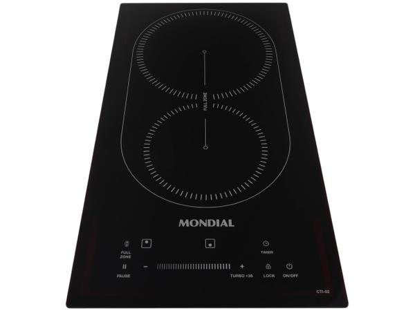 Cooktop 2 Bocas Indução Mondial Mesa de Vidro Timer Preto Touch Acendimento A...