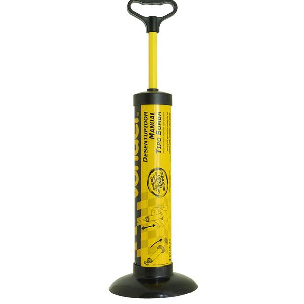 Desentupidor manual redondo Multiuso para vasos sanitários, pias, tubulações do tipo bomba de sucção 180mm Vonder potente Imagem de Desentupidor manual redondo Multiuso para vasos sanitários, pias, tubulações do tipo bomba de sucção 180mm Vonder potente