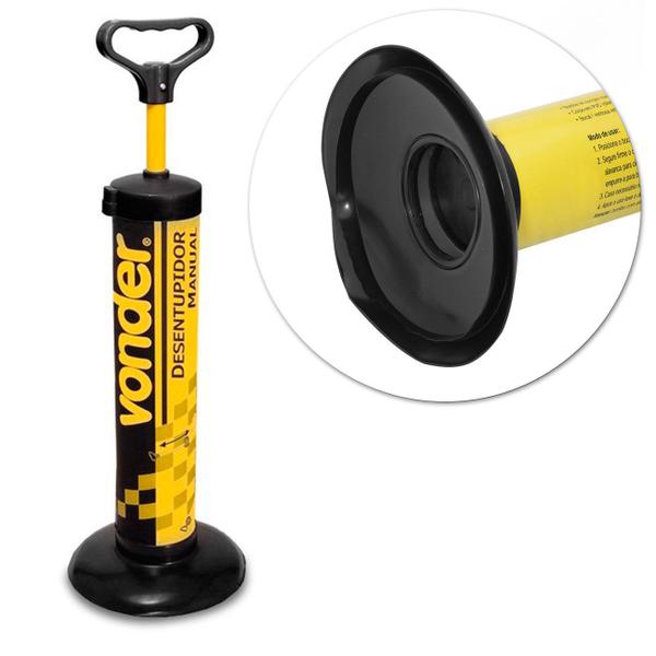 Desentupidor Pia e Vaso Sanitário Manual Vonder Tipo Bomba Amarelo e Preto Imagem de Desentupidor Pia e Vaso Sanitário Manual Vonder Tipo Bomba Amarelo e Preto