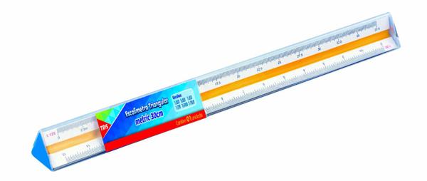 Escalímetro Régua Triângular Escolar 30Cm Tris Imagem de Escalímetro Régua Triângular Escolar 30Cm Tris