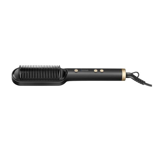 Escova Alisadora Black Gold Argan Mondial Preto e Champagne EA-06