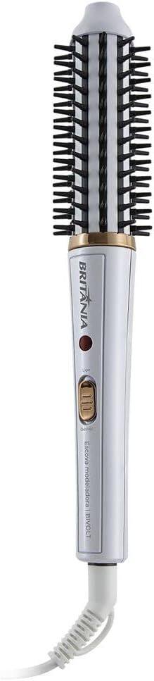 Escova Modeladora Britânia 2 em 1 Branca Antiaderente 60W BEC04 Bivolt
