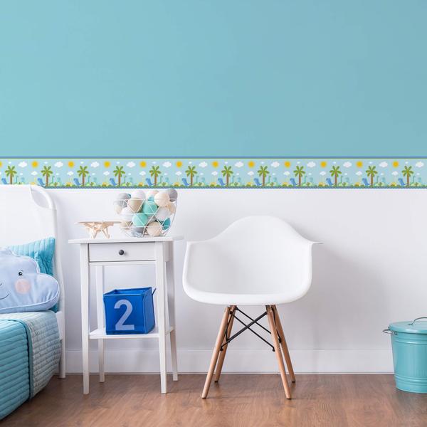 Faixa de Parede Dinossauro Baby Quarto de Menino 5mx10cm - Quartinhos Imagem de Faixa de Parede Dinossauro Baby Quarto de Menino 5mx10cm