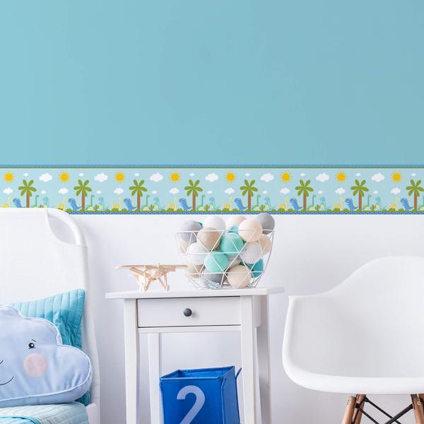 Faixa de Parede Dinossauro Baby Quarto de Menino 5mx10cm - Quartinhos Imagem de Faixa de Parede Dinossauro Baby Quarto de Menino 5mx10cm