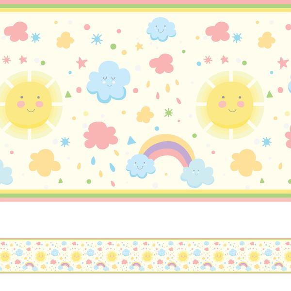 Faixa de Parede Infantil Adesiva Arco Iris 10mx10cm - Quartinhos Imagem de Faixa de Parede Infantil Adesiva Arco Iris 10mx10cm