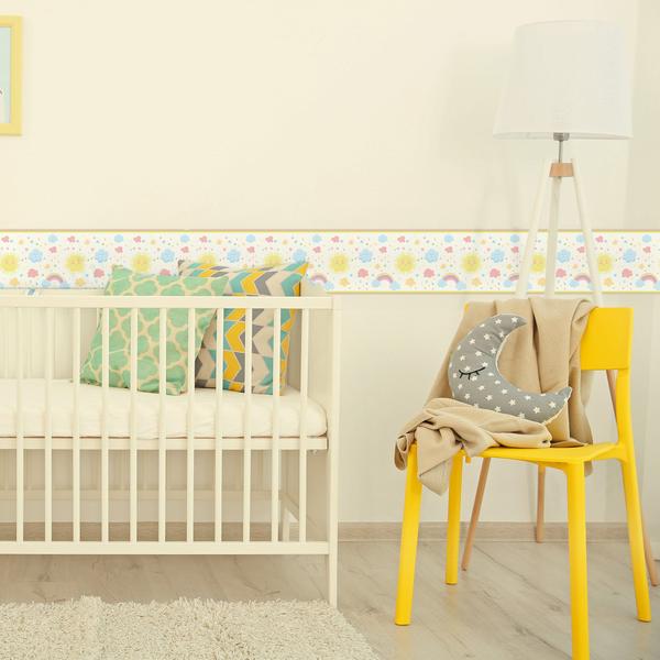 Faixa de Parede Infantil Adesiva Arco Iris 10mx10cm - Quartinhos Imagem de Faixa de Parede Infantil Adesiva Arco Iris 10mx10cm