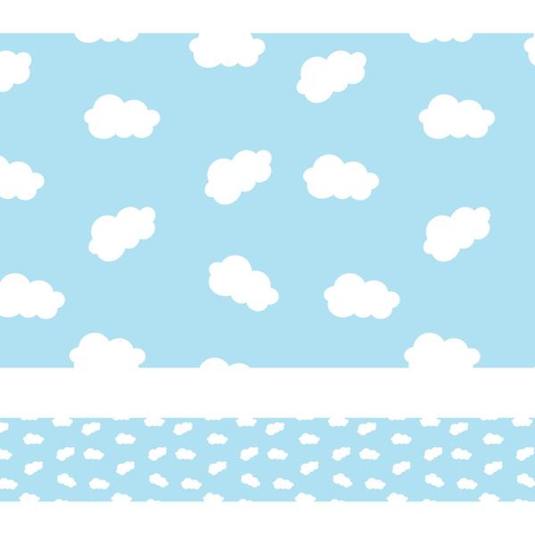 Faixa de Parede Nuvens em Azul para Quarto Infantil 10mx10cm - Quartinhos Imagem de Faixa de Parede Nuvens em Azul para Quarto Infantil 10mx10cm