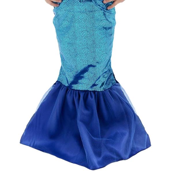Fantasia Infantil Longo Pequena Sereia Ariel Azul - Anjo Fantasias Imagem de Fantasia Infantil Longo Pequena Sereia Ariel Azul