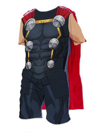 Fantasia Thor Manga Curta Capa Vingadores Oficial Infantil - Regina Imagem de Fantasia Thor Manga Curta Capa Vingadores Oficial Infantil