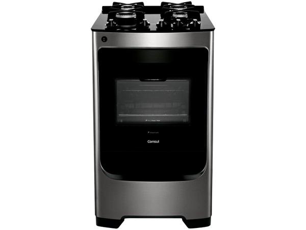 Fogão 4 Bocas Consul Inox Mesa de Vidro CFO4VARUNA