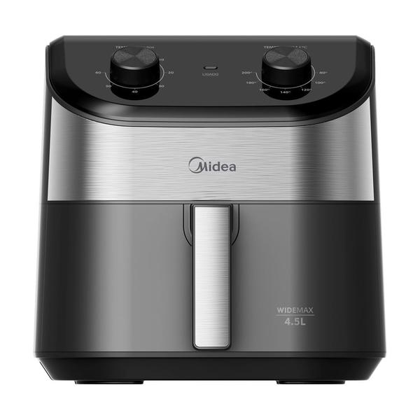 Fritadeira Air Fryer 4,5L Midea Widemax Cyclone Preto e Inox 220V