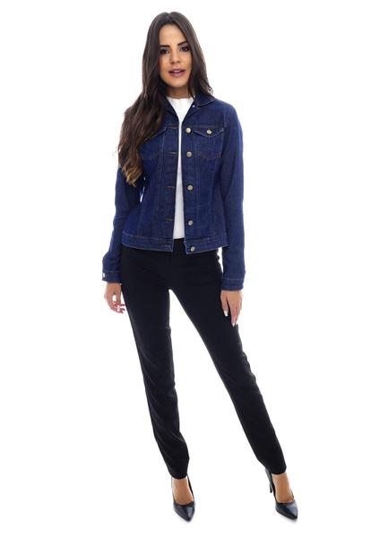jaqueta jeans feminina escura