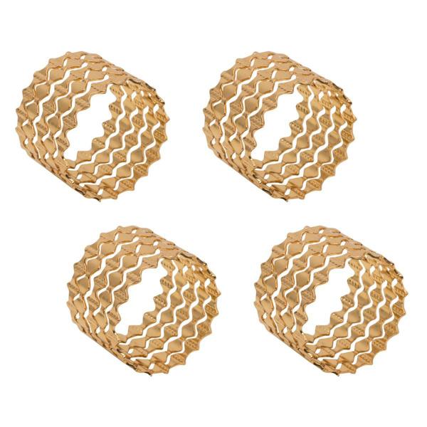 Jogo 4 anéis para guardanapo em zamac dourado Gates Prestige - 26512 Imagem de Jogo 4 anéis para guardanapo em zamac dourado Gates Prestige - 26512