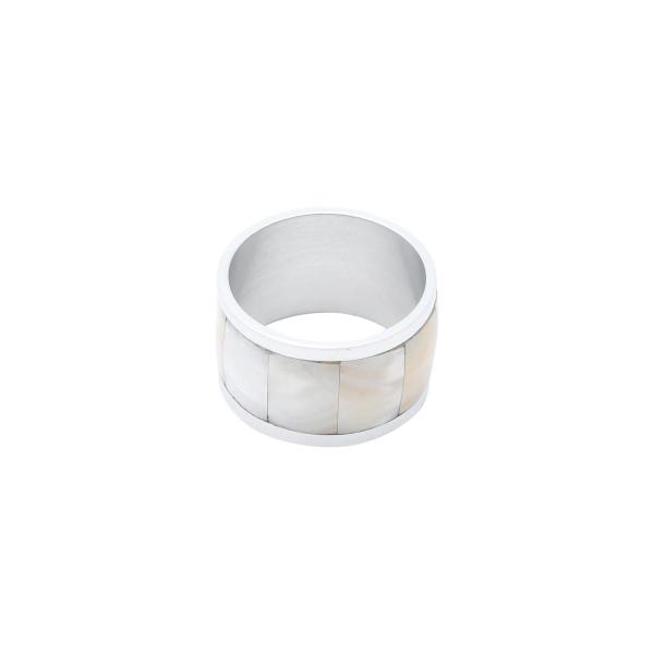 JOGO 4 PC ANÉIS DE AÇO INOX P/GUARDANAPO MADREPÉROLA 5X3cm - Prestige Imagem de JOGO 4 PC ANÉIS DE AÇO INOX P/GUARDANAPO MADREPÉROLA 5X3cm