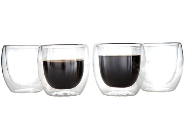 Jogo de Copos de Vidro de Café Parede Dupla 80ml 4 Peças Haus Concept Inspire