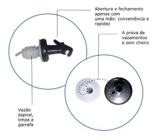 Kit 2 P. Azeite / Galheteiro 300 Ml Vidro Aço Inox Dosador - Sek Imagem de Kit 2 P. Azeite / Galheteiro 300 Ml Vidro Aço Inox Dosador