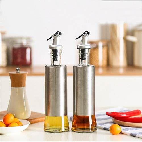 Kit 2 P. Azeite / Galheteiro 300 Ml Vidro Aço Inox Dosador - Sek Imagem de Kit 2 P. Azeite / Galheteiro 300 Ml Vidro Aço Inox Dosador