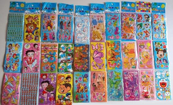 Kit 240 Cartelas Adesivo Infantil Sticker Vários Personagens de Menino e Menina - Stickers Imagem de Kit 240 Cartelas Adesivo Infantil Sticker Vários Personagens de Menino e Menina