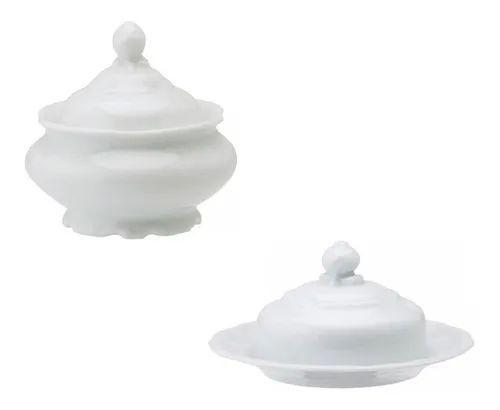 Kit Açucareiro E Manteigueira Pomerode - Porcelana Schmidt Imagem de Kit Açucareiro E Manteigueira Pomerode