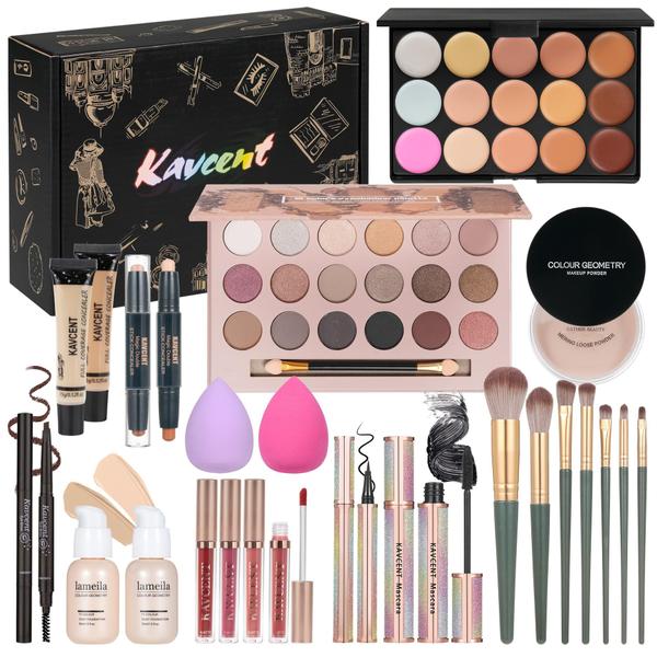 Kit Completo de Maquiagem KAVCENT para Adolescentes e Mulheres