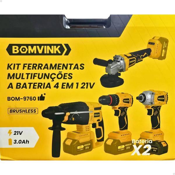 Kit Ferramentas Elétricas Muntifuncional Brushless A Bateria 4 em 1