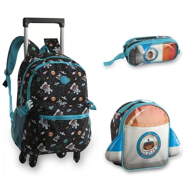 Kit Mochila Car/Lancheira/Estojo Ursinho Intergalatico Clio Imagem de Kit Mochila Car/Lancheira/Estojo Ursinho Intergalatico Clio