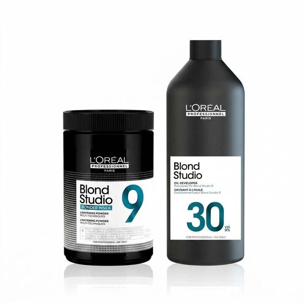 Kit Pó Descolorante Blond Studio 9 + Blond Studio OX-Óleo 30vol - LOREAL