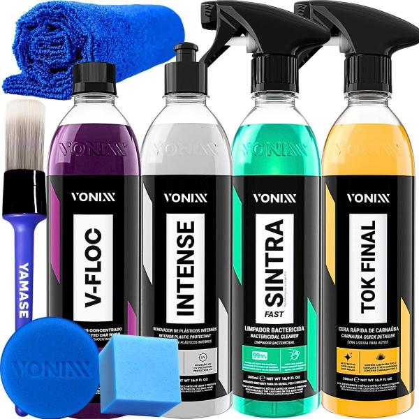Kit Shampoo Para Carro V-Floc Cera Tok Final Limpador Sintra Fast Revitalizador Intense Vonixx