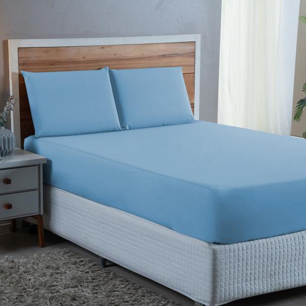Lençol Cama Queen Size 3 peças 300 Fios Percal 100% Algodão Cama Box