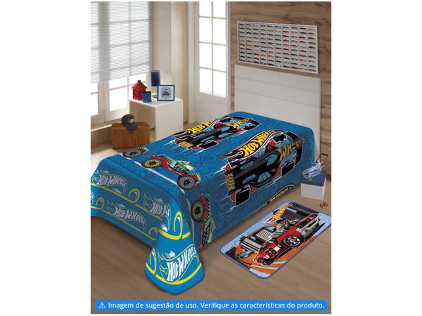 Manta Almofada Juvenil Jolitex Microfibra Mattel - Hot Wheels Azul Imagem de Manta Almofada Juvenil Jolitex Microfibra Mattel