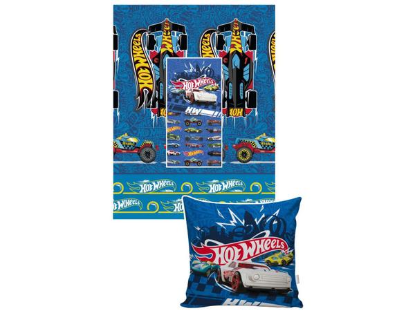 Manta Almofada Juvenil Jolitex Microfibra Mattel - Hot Wheels Azul Imagem de Manta Almofada Juvenil Jolitex Microfibra Mattel