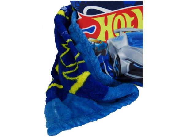 Manta Almofada Juvenil Jolitex Microfibra Mattel - Hot Wheels Azul Imagem de Manta Almofada Juvenil Jolitex Microfibra Mattel