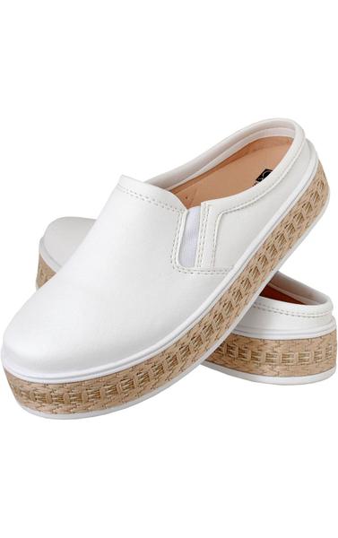 Mule Feminino Textura Lisa Tenis Slip On Sem Cadarço Com Juta E Listras -  Slip On Feminino - Magazine Luiza