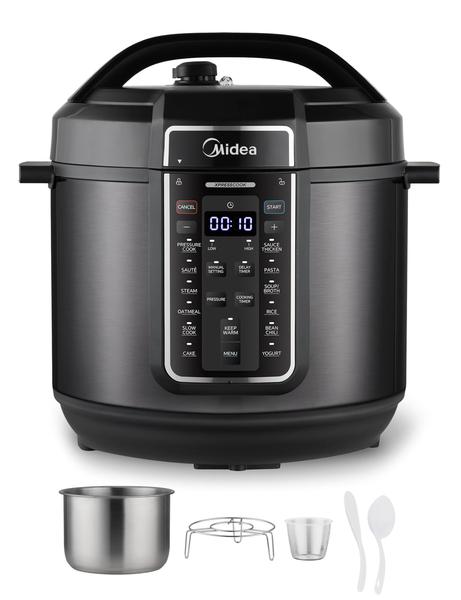 Panela de Pressão Elétrica Midea 8L - 12 Funções em 1 - Aço Inoxidável