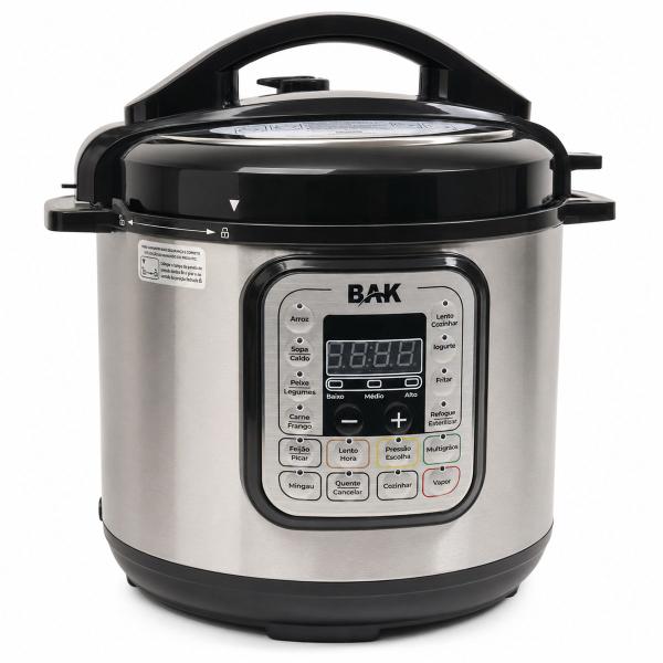 Panela Elétrica de Pressão 6 Litros com Display Digital Antiaderente Inox Para Carne Arroz Feijão