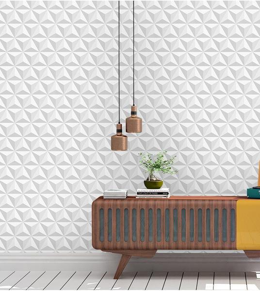 Papel de Parede 3D Tijolo em Tons de Branco e Cinza Para Salas e Quartos. - Papel E Parede Adesivos Imagem de Papel de Parede 3D Tijolo em Tons de Branco e Cinza Para Salas e Quartos.