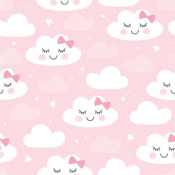 Papel De Parede Bebê Infantil Nuvem Chuva Nuvens Rosa N4779 - Lar Adesivos Imagem de Papel De Parede Bebê Infantil Nuvem Chuva Nuvens Rosa N4779