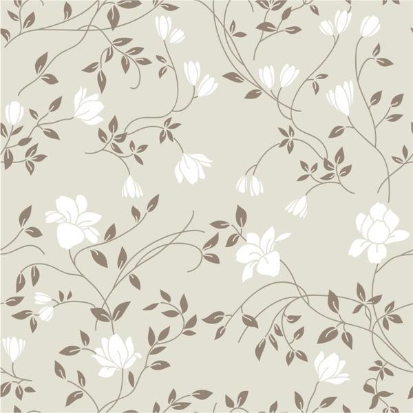Papel de Parede Floral em Tons de Branco e Bege - Inove Papéis De Parede Imagem de Papel de Parede Floral em Tons de Branco e Bege