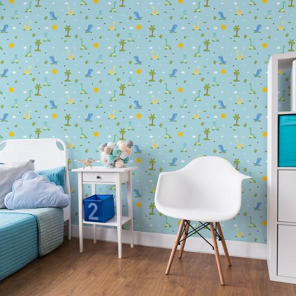 Papel de Parede Infantil Dinossauro Baby 2,70x0,57m - Quartinhos Imagem de Papel de Parede Infantil Dinossauro Baby 2,70x0,57m