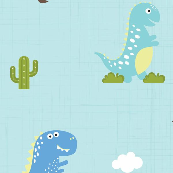 Papel de Parede Infantil Dinossauro Baby 2,70x0,57m - Quartinhos Imagem de Papel de Parede Infantil Dinossauro Baby 2,70x0,57m