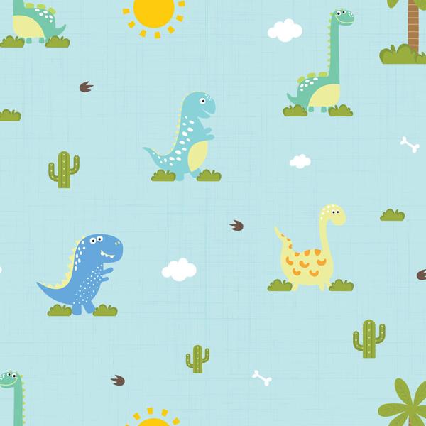 Papel de Parede Infantil Dinossauro Baby 2,70x0,57m - Quartinhos Imagem de Papel de Parede Infantil Dinossauro Baby 2,70x0,57m
