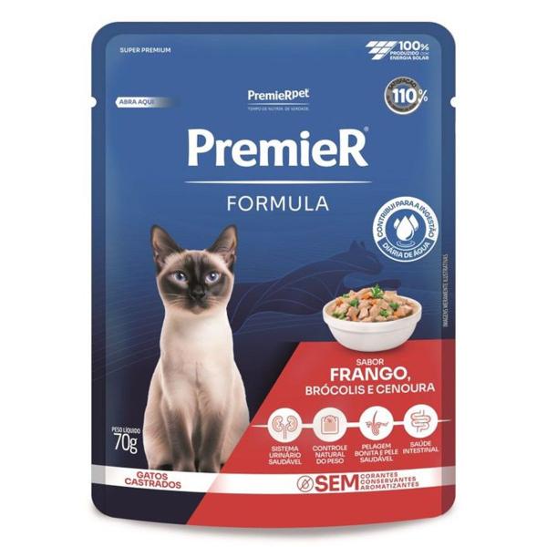 Premier Fórmula Gatos Adultos Castrado Frango Sachê 70g